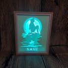 personalised mermaid ariel sunset papercut shadow box, night light digital templet, svg, pdf, scut 5