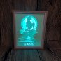personalised mermaid ariel sunset papercut shadow box, night light digital templet, svg, pdf, scut 5