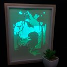 dinosaur t-rex  papercut shadow box, night light digital templet, svg, pdf, scut5   A