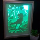dinosaur t-rex  papercut shadow box, night light digital templet, svg, pdf, scut5  D