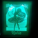 personalised  little balerina papercut shadow box, night light digital templet, svg, pdf, scut5