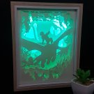dragons  inspired papercut shadow box, night light digital templet, svg, pdf, scut5