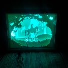 personalised  HORSE RIDER  papercut shadow box, night light digital templet, svg, pdf, scut5