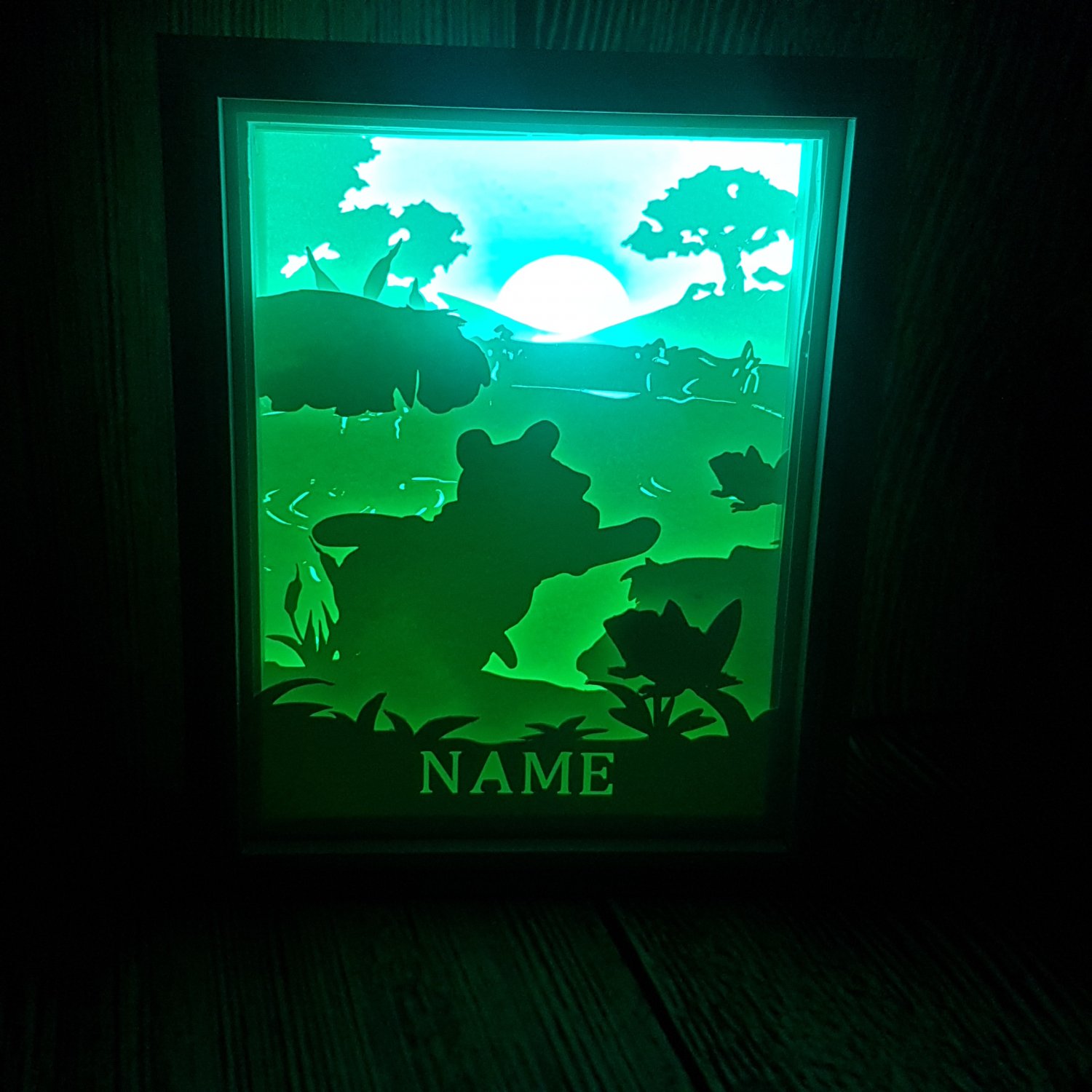 WINNIE THE POOH inspired papercut shadow box, night light digital