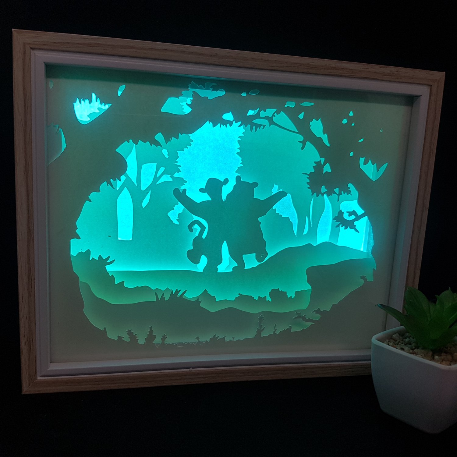 WINNIE THE POOH TIGER inspired papercut shadow box, night light digital