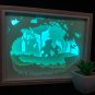 WINNIE THE POOH PIGLET inspired papercut shadow box, night light digital templet SVG PDF SCUT