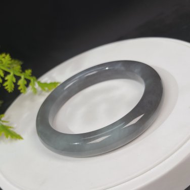Natural Certificated Smoky Purple Violet Hetian Nephrite Bangle 57MM