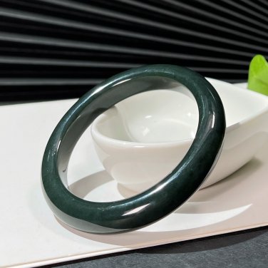 Natural Certificated Qiemolan Hetian Nephrite Bangle 53MM