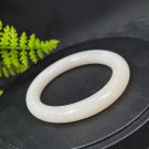Natural Certificated Sugar White Nephrite Bangle 59MM