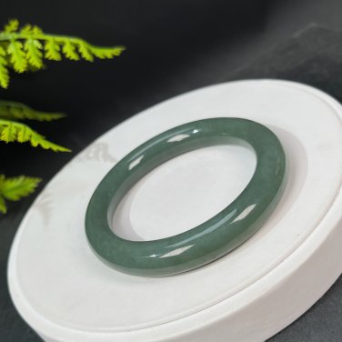 Natural Certificated Green Pale Blue Nephrite Jasper Bangle 58MM