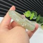 Natural Certified Hand Carved Plum Blossom Green Lake Floating Dandelion Hetian Nephrite Bangle 56MM