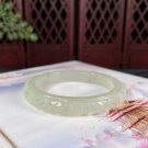 Natural Certified Hand Carved Ruyi Bat Green Lake Floating Dandelion Hetian Nephrite Bangle 52MM