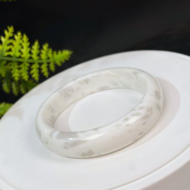 Natural Certificated Smoky White Hetian Nephrite Bangle 59MM