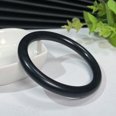 Natural Certificated Excellent Black Mutton Fat Hetian Nephrite Bangle 59MM