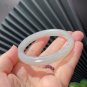 Natural Certified Smoky Gray Floating Sugar Two Dragons with Ball Hetian Nephrite Bangle 55+MM