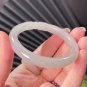 Natural Certified Smoky Gray Floating Sugar Two Dragons with Ball Hetian Nephrite Bangle 55+MM
