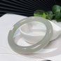 Natural Certificated Smoky Gray Floating Cyan Hetian Nephrite Bangle 59MM