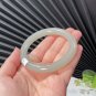 Natural Certificated Smoky Gray Floating Cyan Hetian Nephrite Bangle 59MM