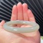 Natural Certificated Smoky Gray Floating Cyan Hetian Nephrite Bangle 59MM