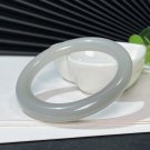 Natural Certificated Smoky Purple Hetian Nephrite Round Bangle 54MM