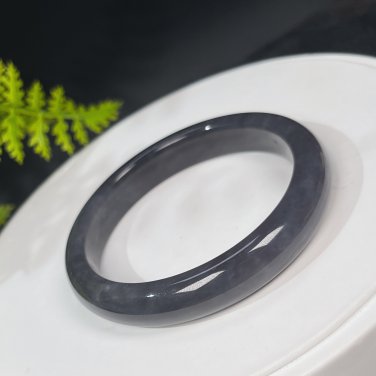 Natural Certificated Grape Smoky Purple Hetian Nephrite Bangle 58MM