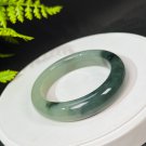 Rare Natural Certificated Green Lake Floating Flower Hetian Nephrite Bangle 55MM