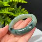 Rare Natural Certificated Green Lake Floating Flower Hetian Nephrite Bangle 55MM