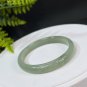 Natural Certificated Hand Carved Bamboo Green Lake Floating Sugar Hetian Nephrite Bangle 55+MM