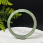 Natural Certificated Hand Carved Bamboo Green Lake Floating Sugar Hetian Nephrite Bangle 55+MM