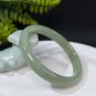 Natural Certificated Hand Carved Bamboo Green Lake Floating Sugar Hetian Nephrite Bangle 55+MM