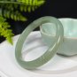 Natural Certificated Hand Carved Bamboo Green Lake Floating Sugar Hetian Nephrite Bangle 55+MM