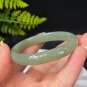 Natural Certificated Hand Carved Bamboo Green Lake Floating Sugar Hetian Nephrite Bangle 55+MM