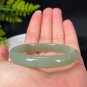 Natural Certificated Hand Carved Bamboo Green Lake Floating Sugar Hetian Nephrite Bangle 55+MM