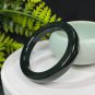 Natural Certificated Dark Green Straight Cut Square Edge Hetian Nephrite Bangle 52MM