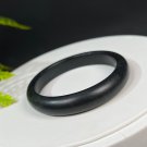 Natural Certificated Matte Black Mutton Fat Hetian Nephrite Bangle 53MM