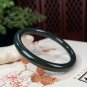 Natural Certificated Dark Green Round Hetian Nephrite Bangle 56MM