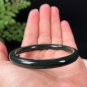Natural Certificated Dark Green Round Hetian Nephrite Bangle 56MM