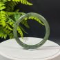 Natural Certificated Kiwi Fruit Green Hetian Nephrite Jasper Bangle 57+MM