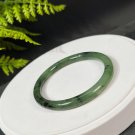 Natural Certificated Kiwi Fruit Green Hetian Nephrite Jasper Bangle 60MM