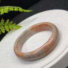 Orange Gray Fossilized Coral Bangle 56+MM Porcelain Luster Jadeification Lemon Blossom