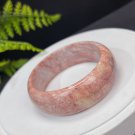 Fossilized Coral Bangle 53MM Porcelain Luster Orange Pink Snowflake Phoenix Tail