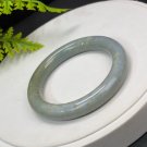 Blue Gray Fossilized Coral Bangle 52MM Porcelain Luster Jadeification Daisy Pattern Round