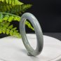 Blue Gray Fossilized Coral Bangle 52MM Porcelain Luster Jadeification Daisy Pattern Round