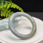 Blue Gray Fossilized Coral Bangle 52MM Porcelain Luster Jadeification Daisy Pattern Round