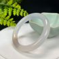 Madagascar Agate Bangle 52MM Icy Translucent White Floating Red Round
