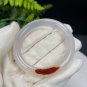 Madagascar Agate Bangle 52MM Icy Translucent White Floating Red Round