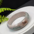 Blue Green Fossilized Coral Bangle 58MM Porcelain Luster Jadeification Lemon Blossom Phoenix Tail
