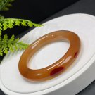 Honey Sugar Agate Bangle 56MM High Icy Translucent Clean Chunky Round Floating Red Celestial Eye
