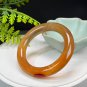Honey Sugar Agate Bangle 56MM High Icy Translucent Clean Chunky Round Floating Red Celestial Eye
