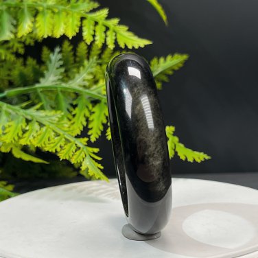 Golden Obsidian Bangle 55MM Icy Floating Golden Sheen